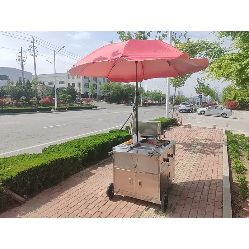 핫도그 우산 푸시 카트